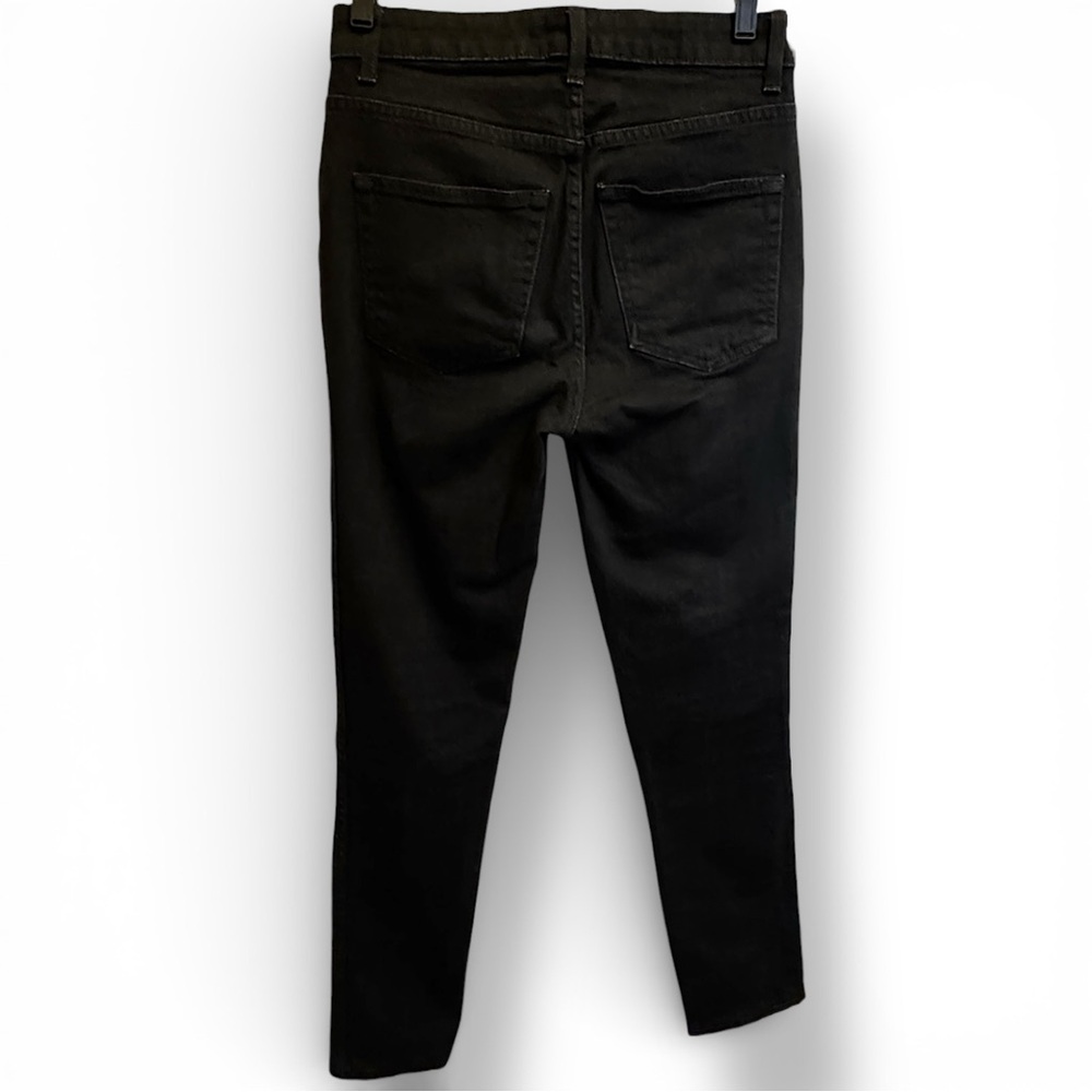 KHAITE High-Rise Slim Straight Premium Denim Vanessa Jeans - Washed Black Sz 27 - Picture 4 of 11